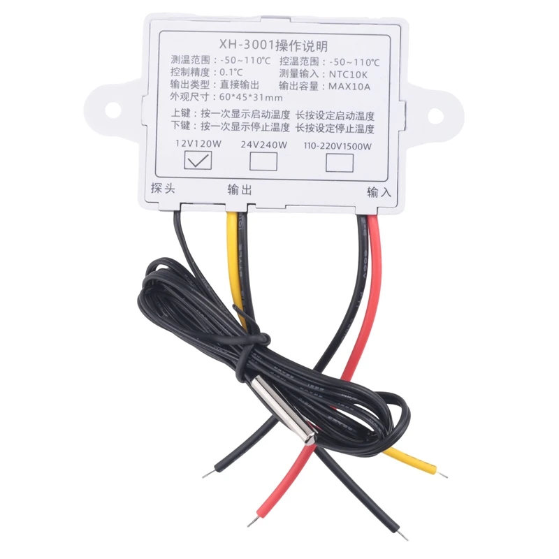 A16R-Digital Temperature Controller Display Thermostat Control Switch And Thermistor Sensors Temperature Probe
