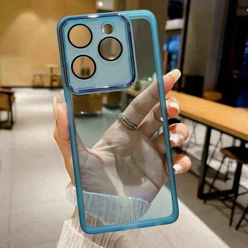 Capa para tecno spark go 2024 20 pro plus 20c 10 10c 9 8c pop 8 7 plus pova 6 pro com lente de câmera protetor de película