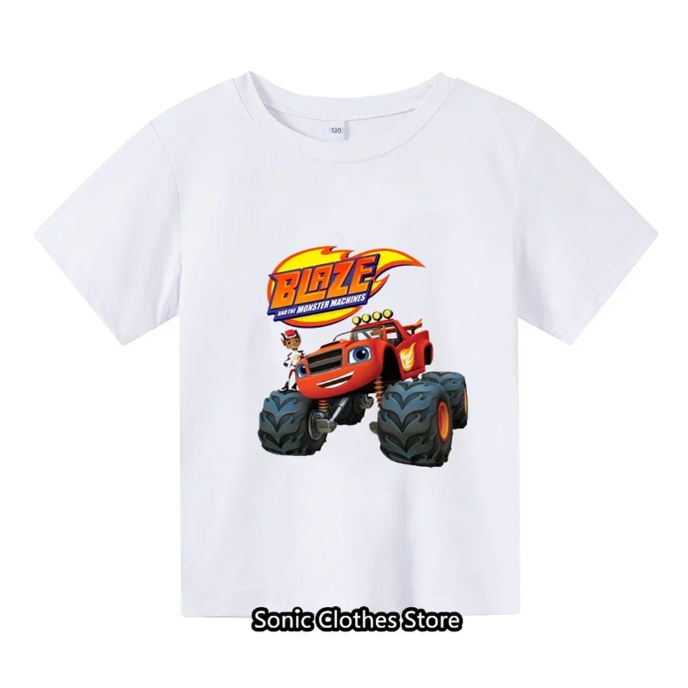 2024 Summer New Car Cartoon Anime T-shirt 3-14 Year Old Children's Short Sleeve Boys Cartoon Girls Casual Short Sleeve