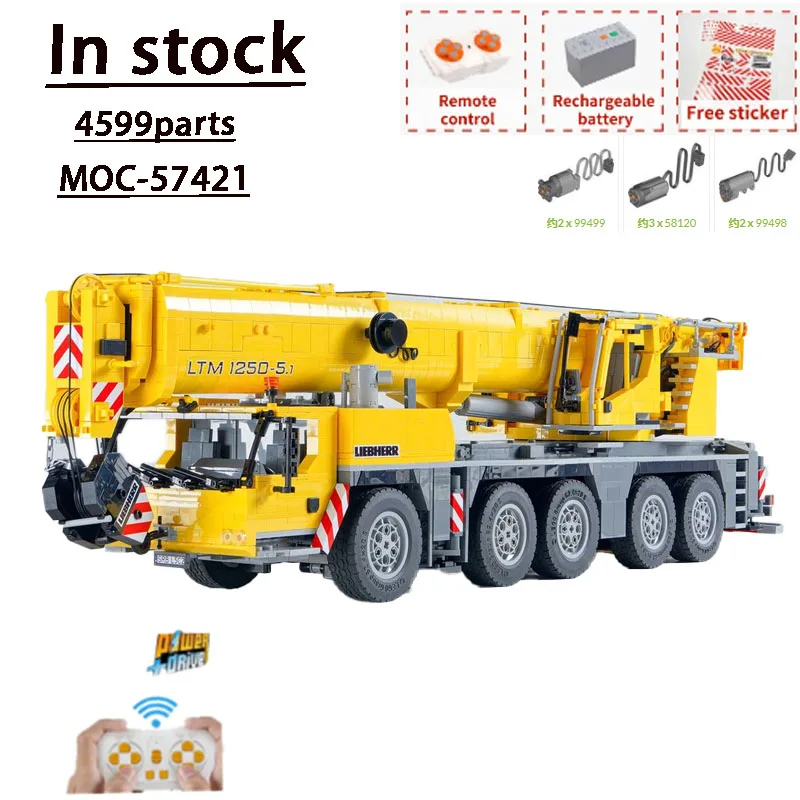 

LTM 1250-5.1MOC-57421 City Transport Construction Crane Crane Electric RC Toy Mobile Crane 4599pcsBuildingBlockToy Birthday Gift