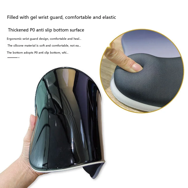 Silicone Wrist Rest Mouse Pad Concave Ergonomic Design 18 Colors Office Gaming Non-Slip Desk Mat