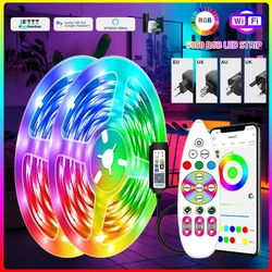 1m-40m WIFI APP Control LED Strip Lights 5050RGB SMD Elastyczna wstążka RGB LED Light Z zasilaczem Taśma Dioda