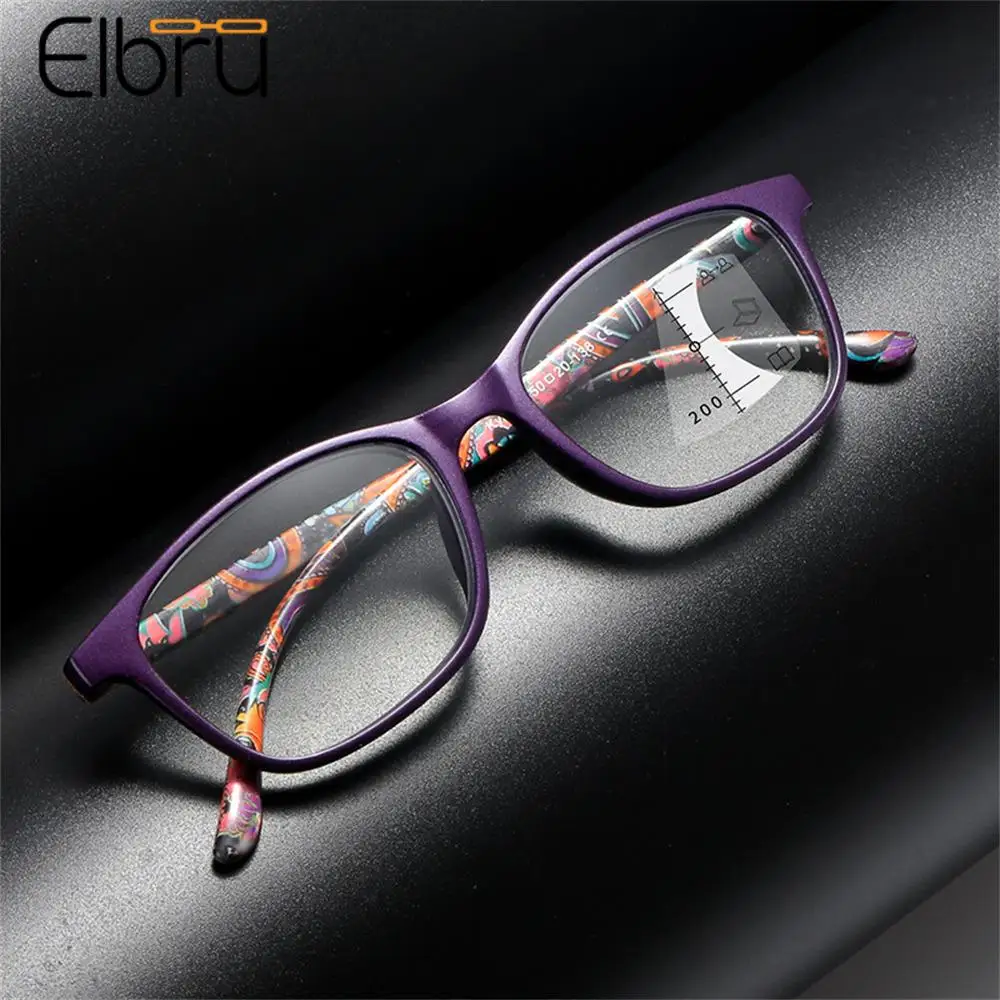 

Elbru Мультифокальные анти синие светильник очки для чтения для мужчин и женщин дальнее и близкое двойное использование пресбиопии очки диоптрии + 1 + 1,5 + 2...+ 4