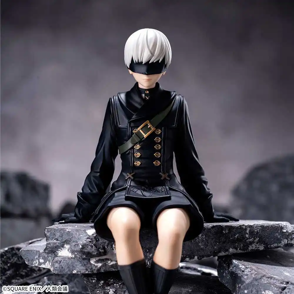 En stock Nier:Automata Figura de acción Yorha No. 2 Figuras de anime tipo B 2b 9s Estatua de postura sentada Colección Modelos Muñecas Juguetes