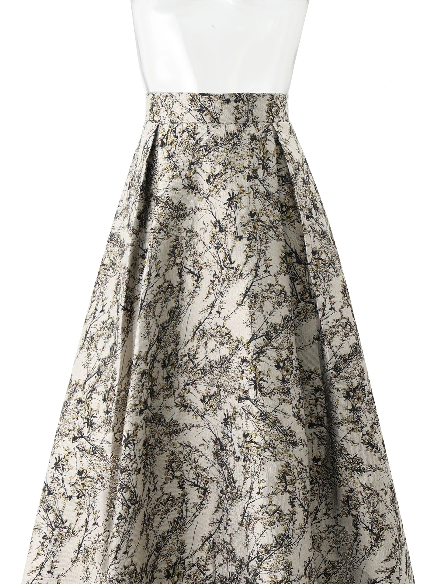 Nowa damska spódnica na wiosnę i jesień, modna, do pracy, haftowana, rozkloszowana, z wysokim stanem i bufiastymi nogawkami.