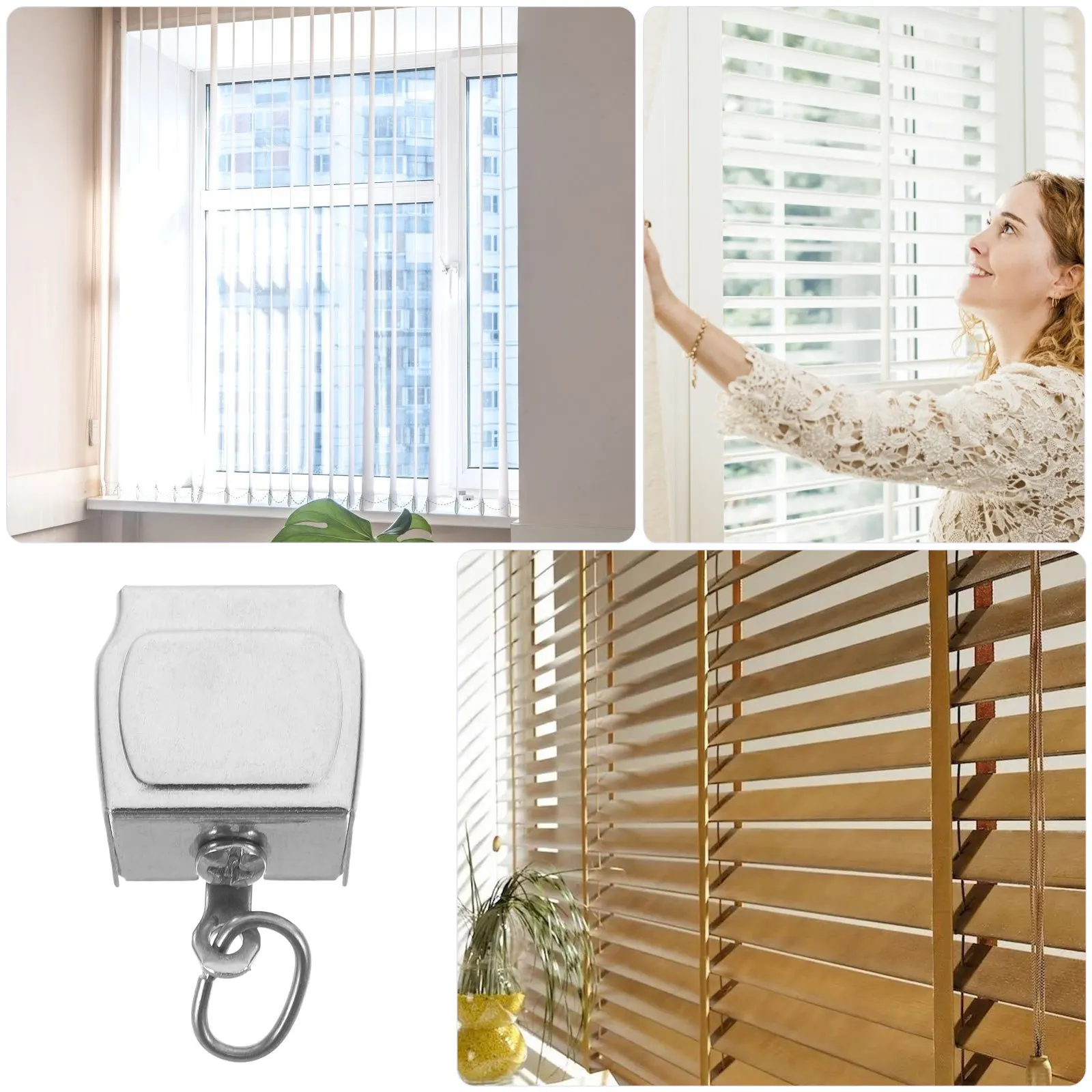 6 قطع من أغطية نهاية مسار الستارة من الفولاذ المقاوم للصدأ، نهايات زخرفية معدنية شديدة التحمل لاستبدال قضبان الدش النوافذ