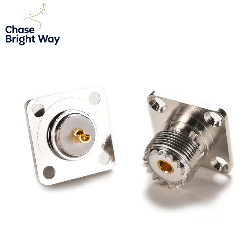 1/5/10Pcs SO239 UHF Female Jack Connector, 4-Hole 25mm Flange Panel Mount Solder Type RF Adapter