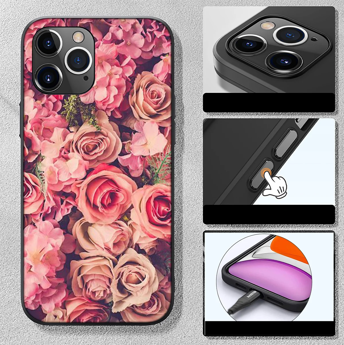 FL69 Flower Pink roses NEW Phone Case for Huawei Nova 5T 4E 3i 3 2 2i Y6 Y6P Y7 Y9 Honor 20 20s 9X 7C Prime Lite 2019