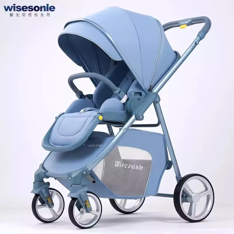 

Wisesonle Baby Stroller Can Sit Lie Down Fold in Both Directions Lightweight Foldable High Landscape