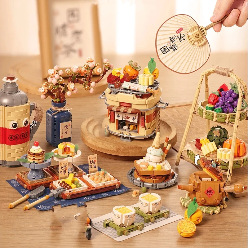 LOZ mini Blocks Kids Building Bricks Boys Toys Puzzle Girls Gift Chinese Food Model Dim Sum New year 1388 1389 1390 1391