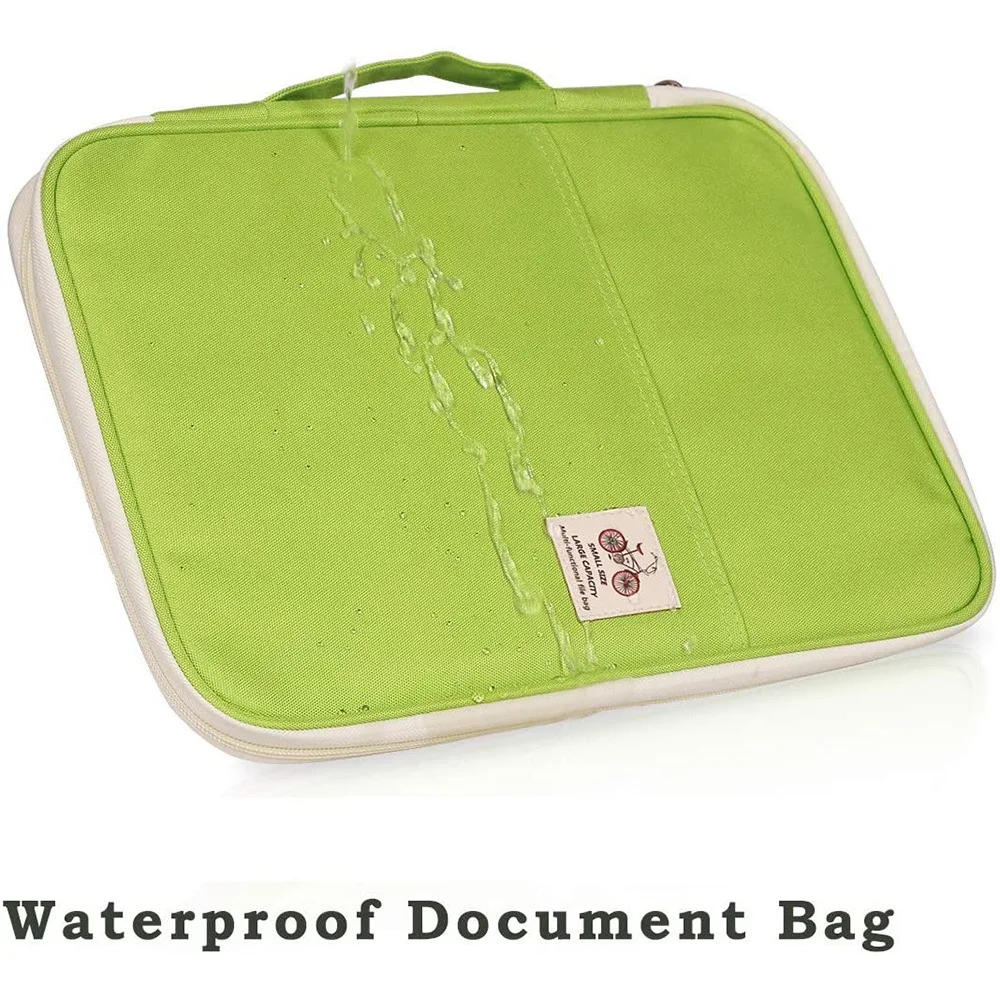 

A34M-Multi-Functional Portfolio Travel File Organizer Waterproof A4 Document Bag Zippered Case Pouch For Ipad,Journals