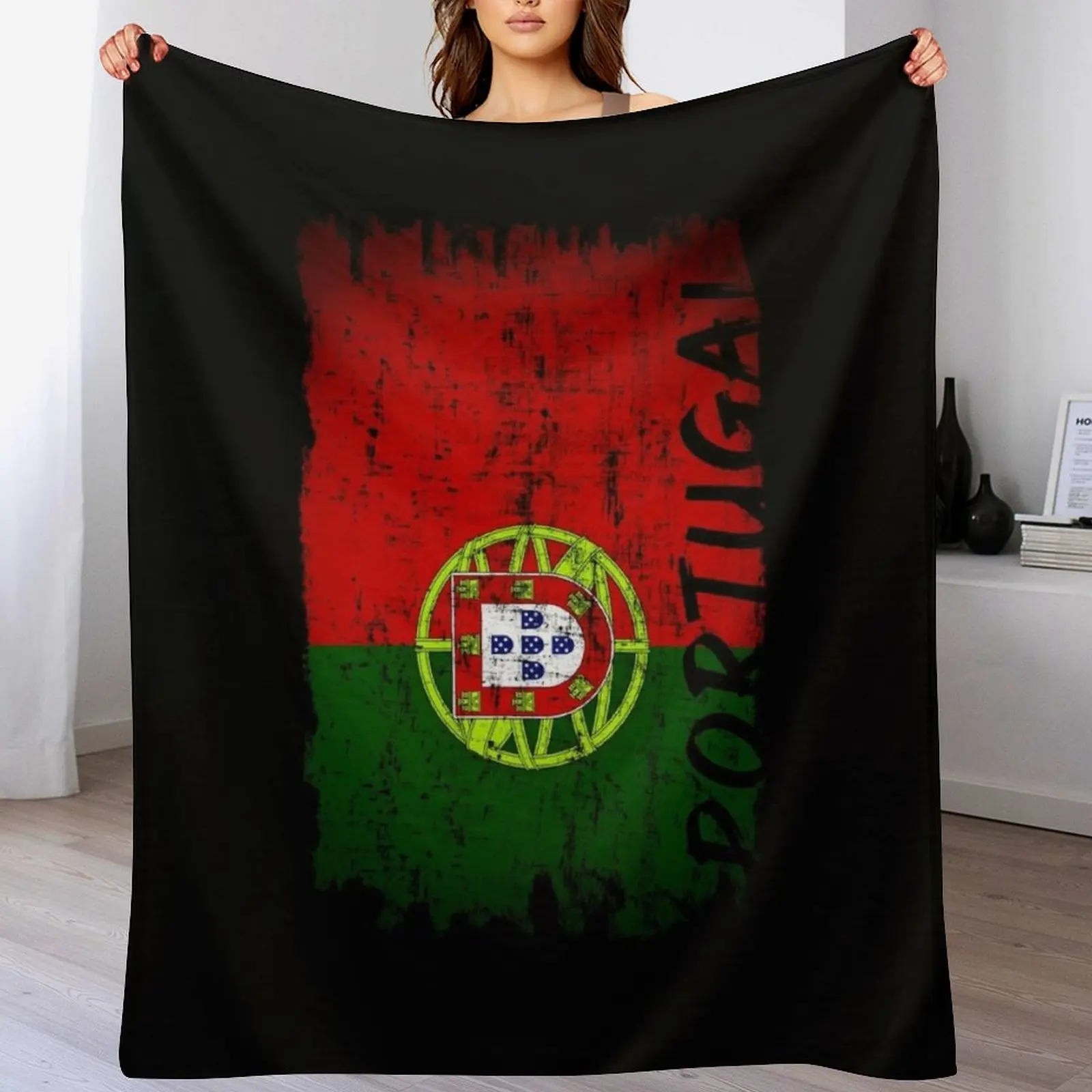 Portugal - Put up the Flag! Throw Blanket Soft Solid Color Blanket for Couch Bed