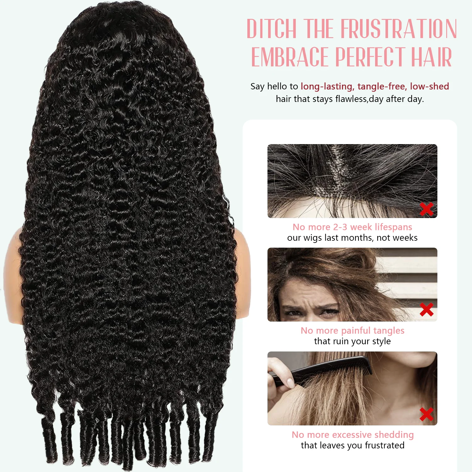 1B Black 200% High Density 40 Inches Long-length 7x6 13x6 13x4 HD Transparent Lace Frontal Wig Human Hair Wigs Natural Color Burmese Curly For Women Pre Plucked Brazilian Hair image 6