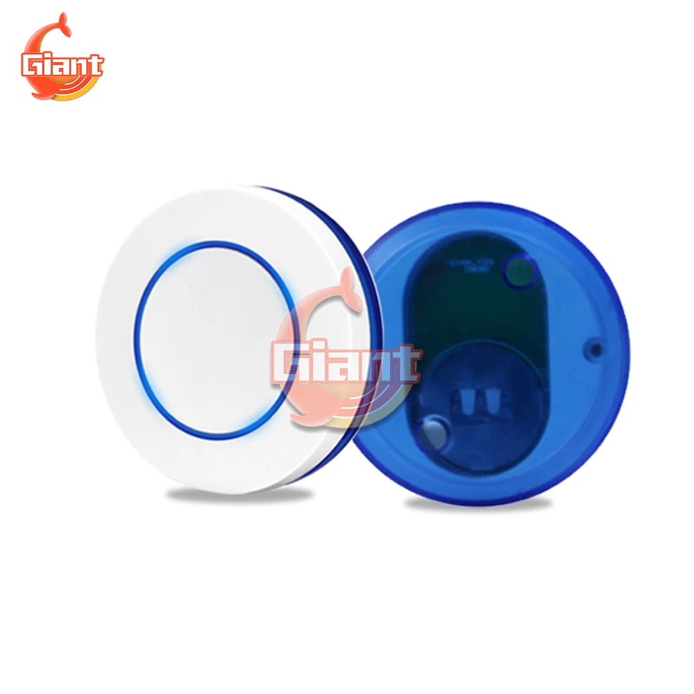 Round Shape 1 CH Button RF Transmitter Wireless Remote Control 433 MHz Roundness Design Remote Key Sticky Wall Panel