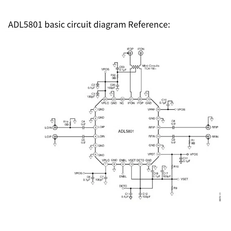 ADL5801 High Performance Mixer Module Active Mixer Downmixer 6Ghz Mixer Multi-Function Portable Module Easy To Use