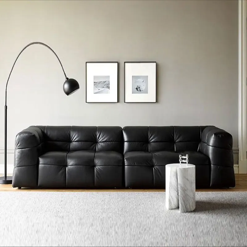 Sofa minimalis Italia modern minimalis berbahan kulit marshmallow