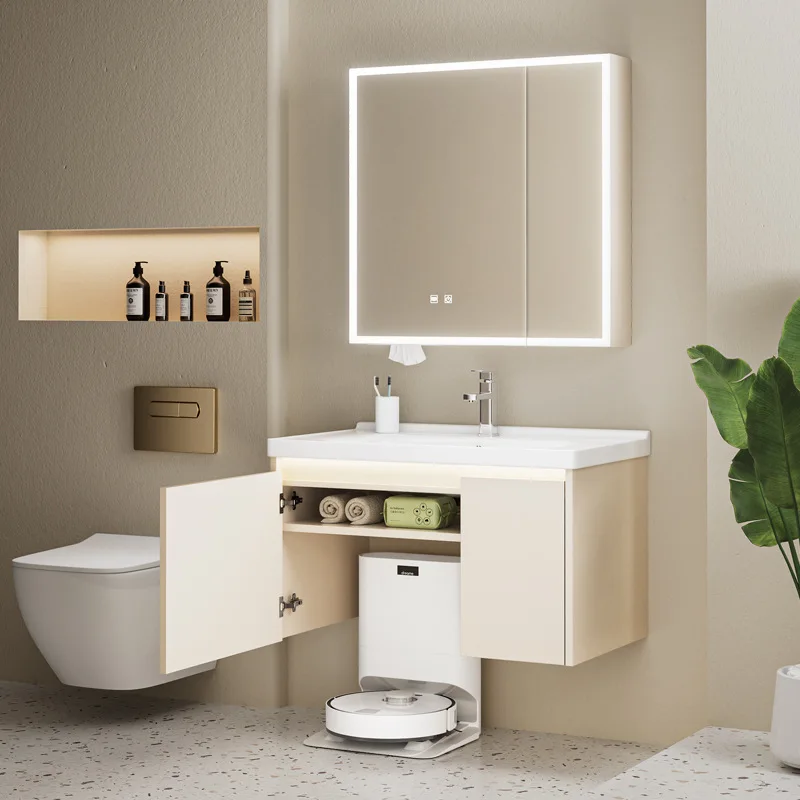 

Processing Customized Thickened Honeycomb Aluminum Sweeping Robot Base Station Bathroom Cabinet Ceramic Integrated Basin Toilet