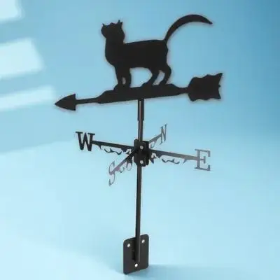Stainless Steel Weather Vane Outdoor Direction Indicator Yard Weathervane Patio Lawn Decor Metal Ground Insert
