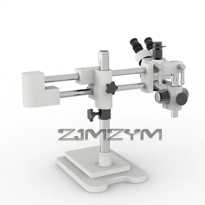 Microscópio trinocular estéreo com zoom 10hw, 7-45x, zoom contínuo, braço duplo, visão estereoscópica, para reparo de celular