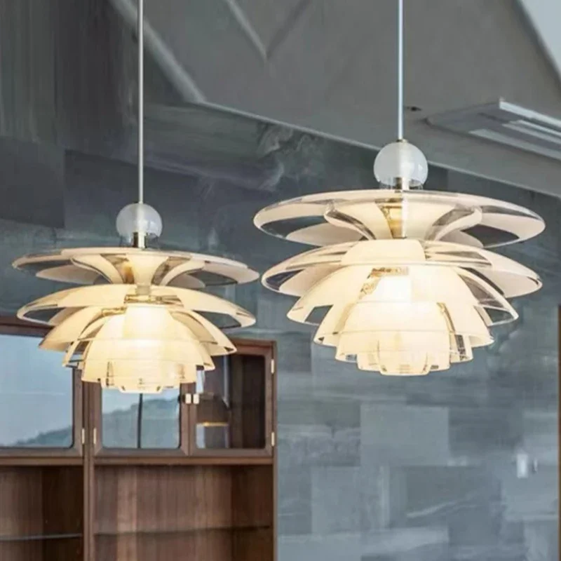 

Danish Designer's Creative Glass Pine Cone Pendant Lamp Living Room Restaurant Bedroom Kitchen LED Chandelier Art Decor Lighting