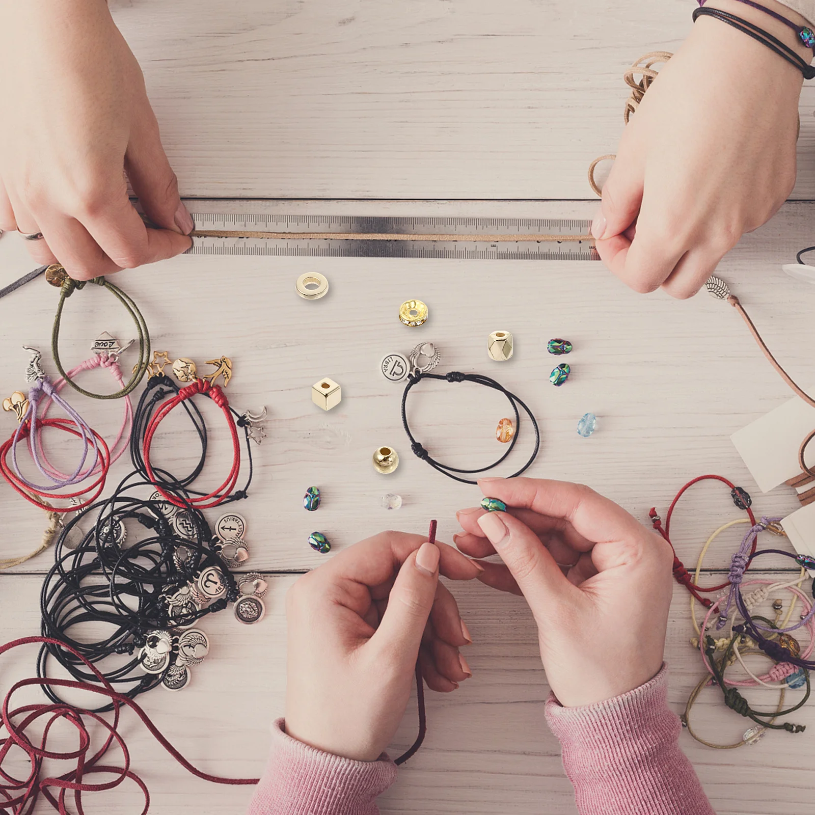 

1 комплект, свободные бусины для изготовления ювелирных изделий своими руками, геометрические кубические разделительные бусины для браслетов ручной работы, аксессуары для рукоделия