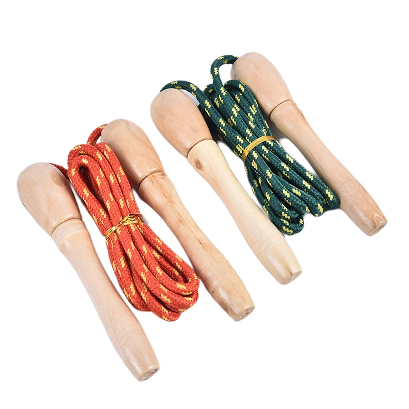 Wood Handle Jump Rope Exercise Body Building Fitness Equipment For Adult Kids Wooden Handle Skipping Rope Sport Training