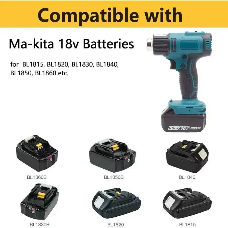 

Portable Electric Hot Air Gun Cordless Heat Gun For Makita 18V Li-ion Battery (no battery)