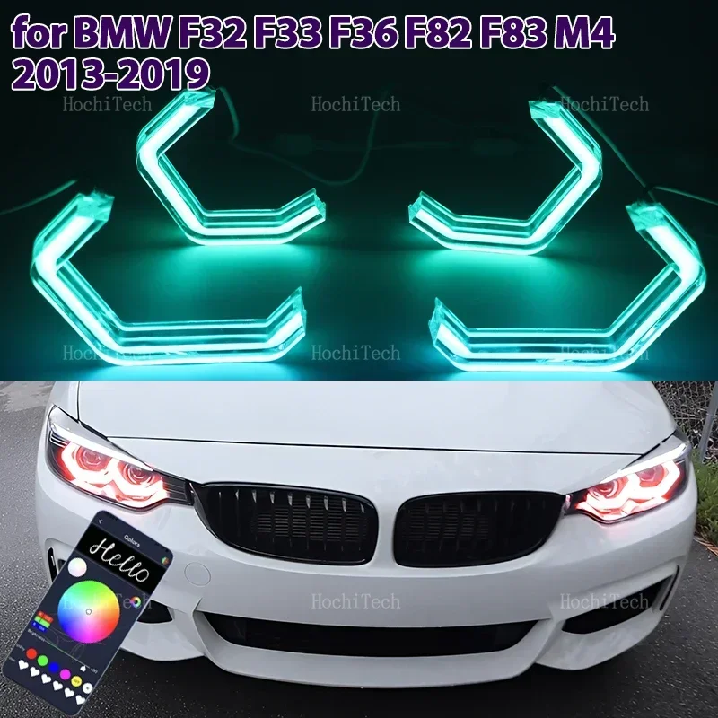 

Car-styling multi-colored RGB App control LED Rings M4 Style Light For BMW 4 Series F32 F33 F36 F82 F83 M4 2013-2019