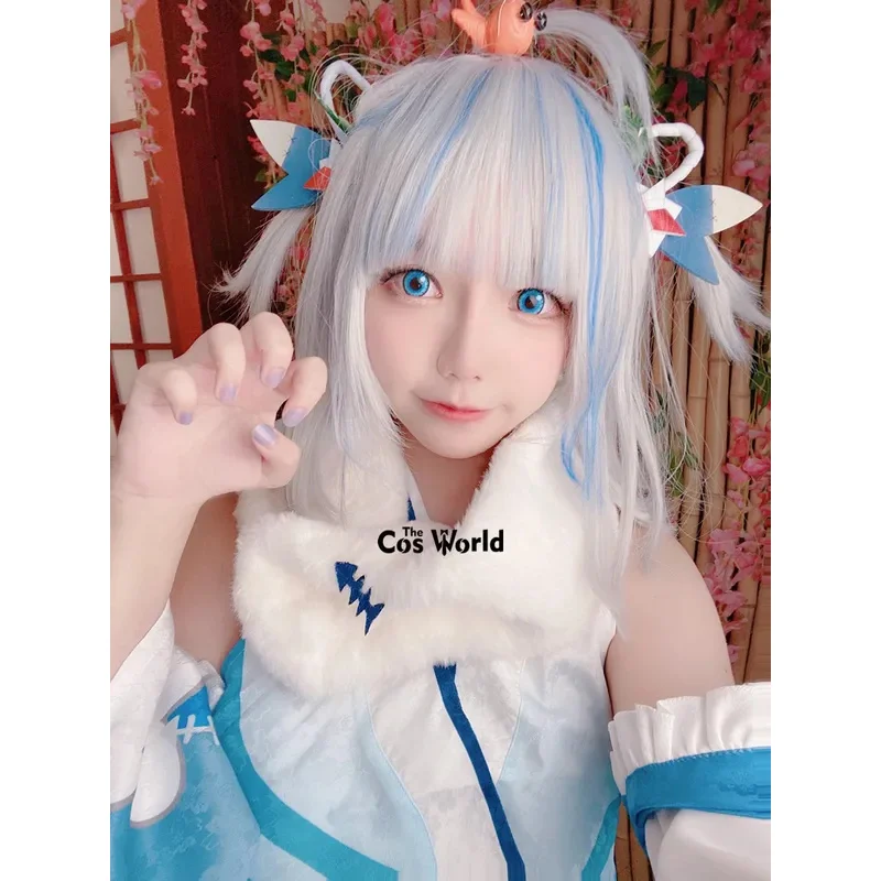 الظاهري YouTuber VTuber Hololive Gawr Gura السنة الجديدة كيمونو ملابس أنيمي تأثيري ازياء #2