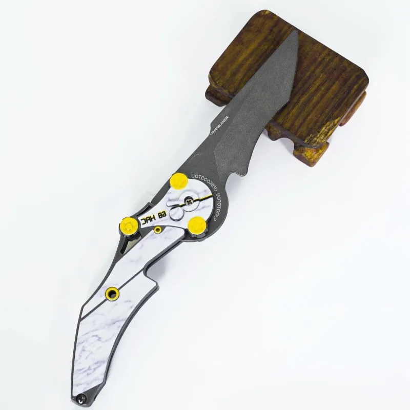 Periféricos de juego chinos de la fuerza Delta de 22CM, cuchillo plegable Blade of Mercy, modelo de arma de Metal completo, adornos coleccionables, juguete para niño