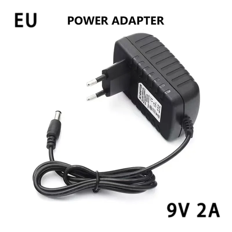 Adaptador de alimentação de comutação ac dc de alta qualidade 9v 2a ue au eua reino unido 5.5mm x 2.1mm adaptador de tomada para led cctv