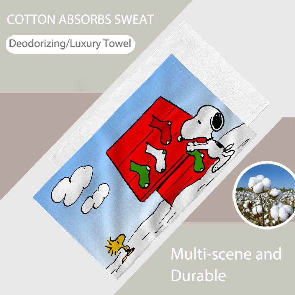 Cartoon S-Snoopys-Dogs Towel Luxury Bathroom Hand Towels Cotton and Microfiber Back Personalized Gift Towel