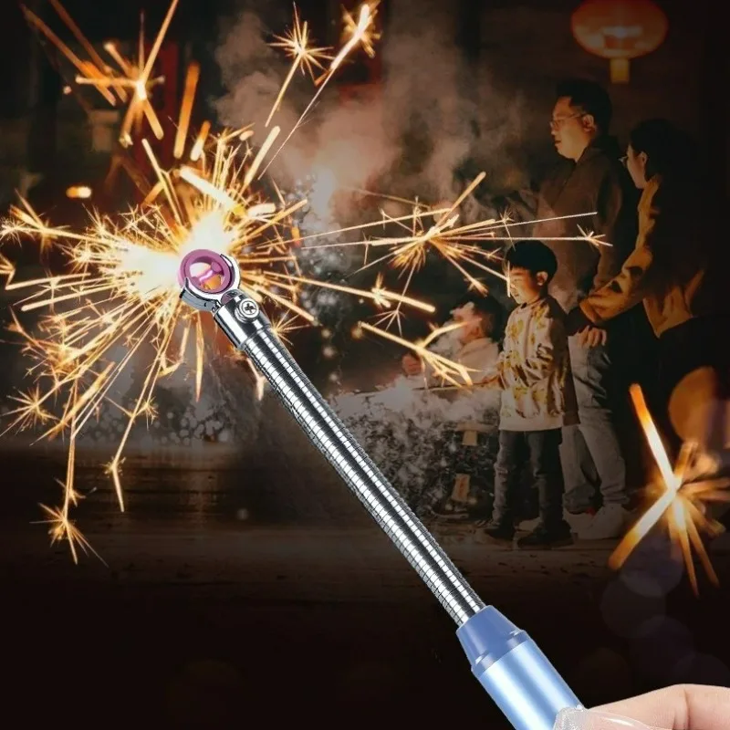 Electronic Pulse Igniter Dual Switch 720 ° Rotation Windproof USB Charging Aromatherapy Candle Gas Stove Igniter Gadgets for Men