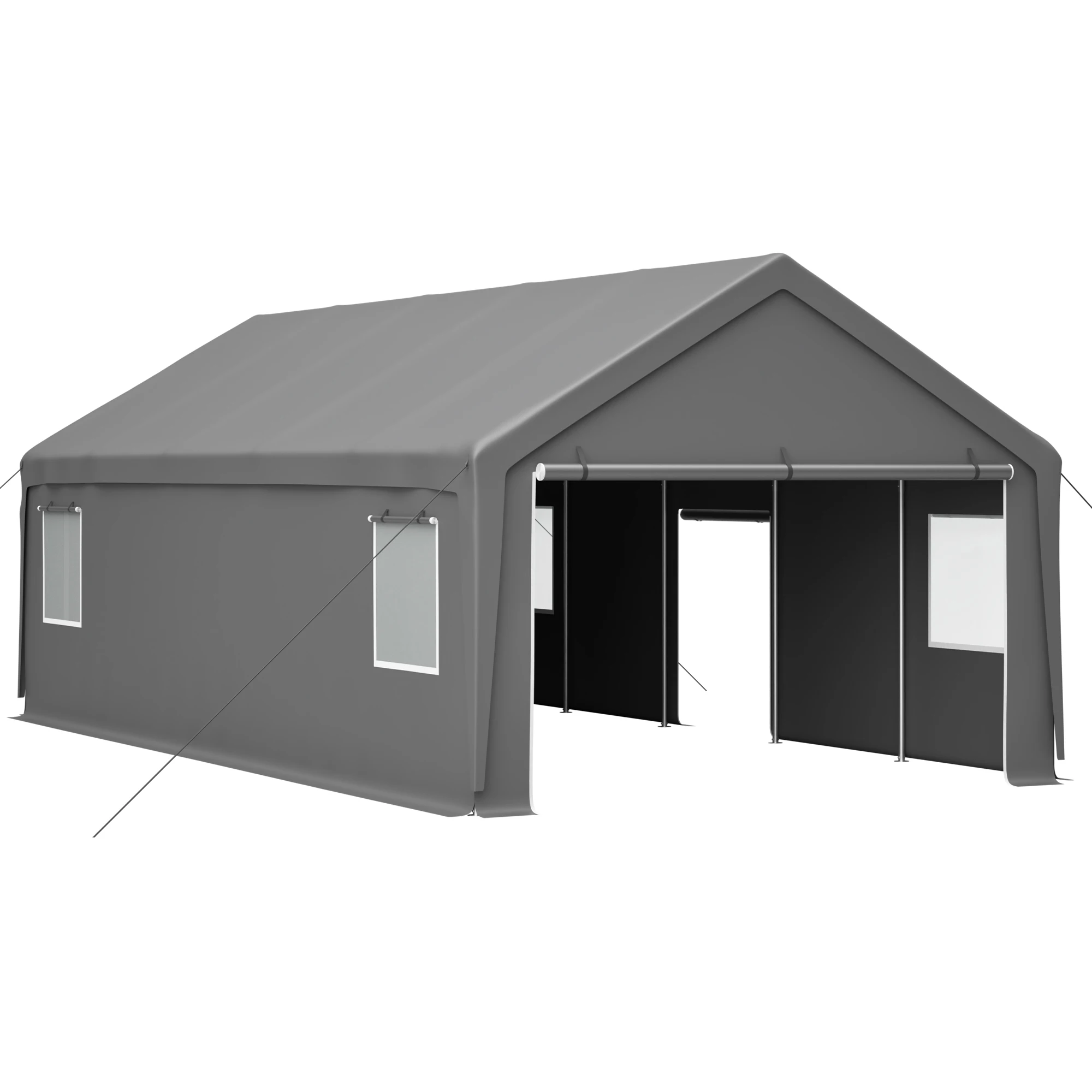 

13x26 FT Heavy Duty Carport Canopy w/2 Roll-Up Doors & 1 Side Door, All-Weather Portable Garage Shelter for Car, Truck, Boat