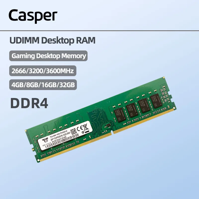 Casper Memory RAM DDR4 32GB 3600MHz Gaming Desktop Computer Software Run Fast 4GB/8G/16G 2666/3200 Office PC Portable Ram (Green