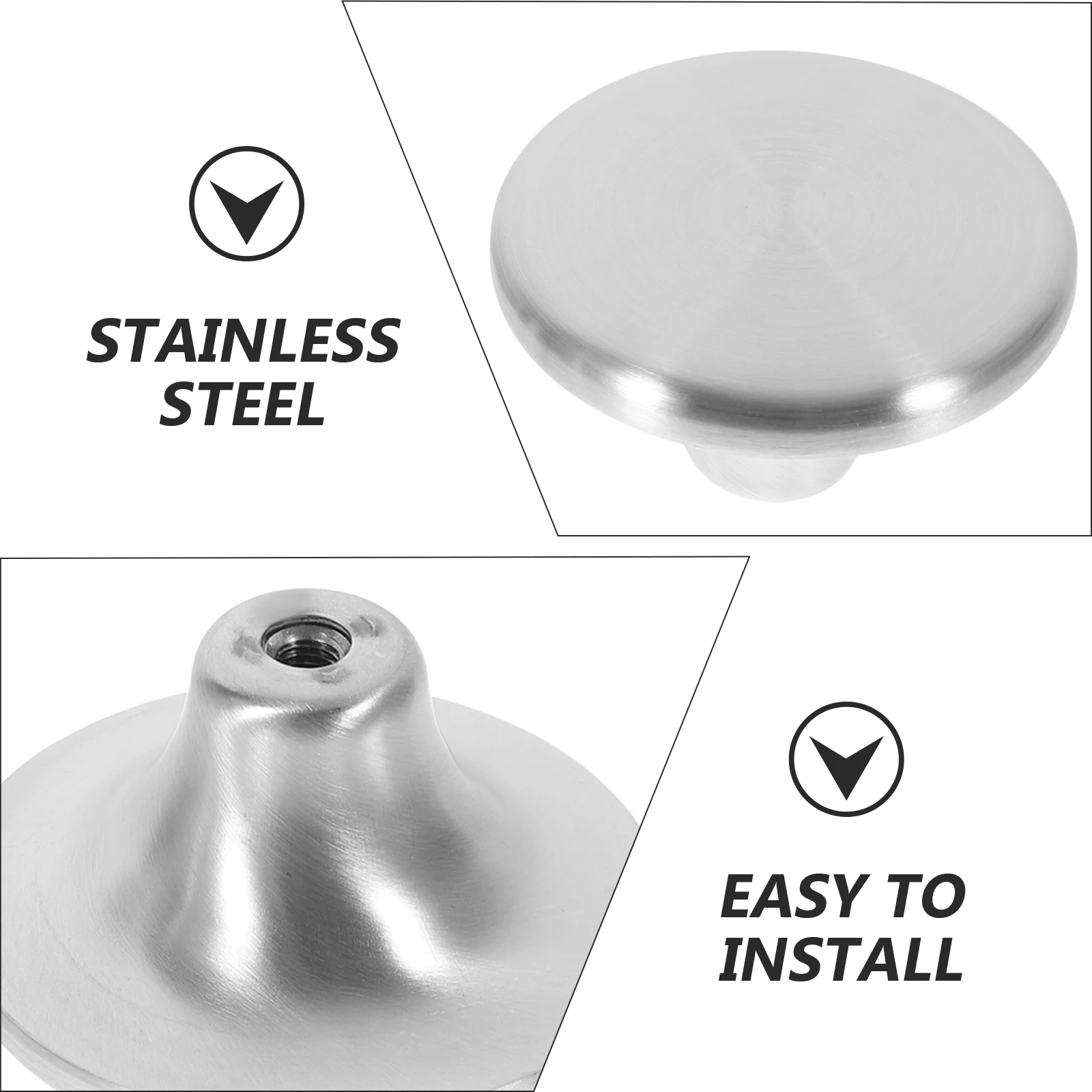 

2Pcs Universal Stainless Steel Lid Knobs Compact Pot Cover Grip Anti-Scalding Wear-Resistant Accessory