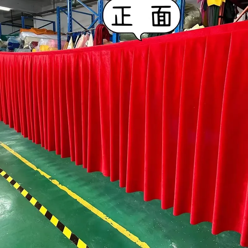 Ice Silk Wedding Table Skirt for Tablecloth Table Cover Wedding Stage White Ice Silk Table Skirting Decoration