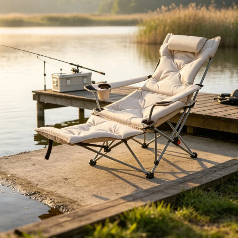 Visitor Chair Padded - Folding Camping Chair Recliner with Adjustable