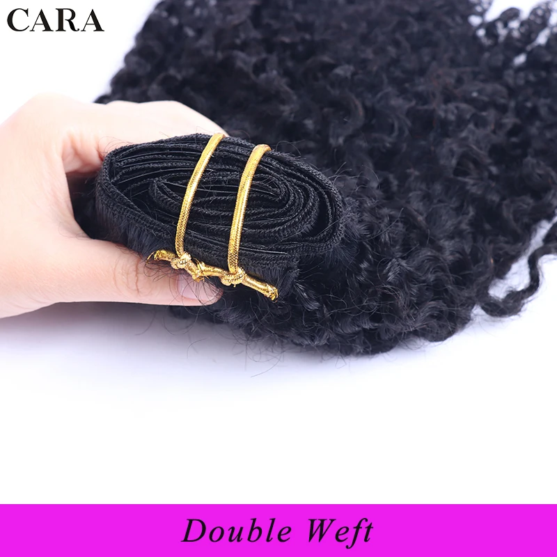 Extensiones de cabello humano virgen 3B 3C para mujer, Pelo Rizado Afro brasileño, cabeza completa Negra Natural