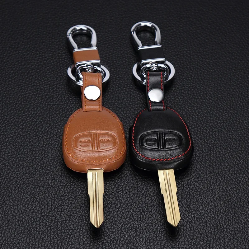 New design Genuine Leather cover wallet key remote case For Mitsubishi outlander ASX colt LANCER Grandis Pajero sport 2 buttons 