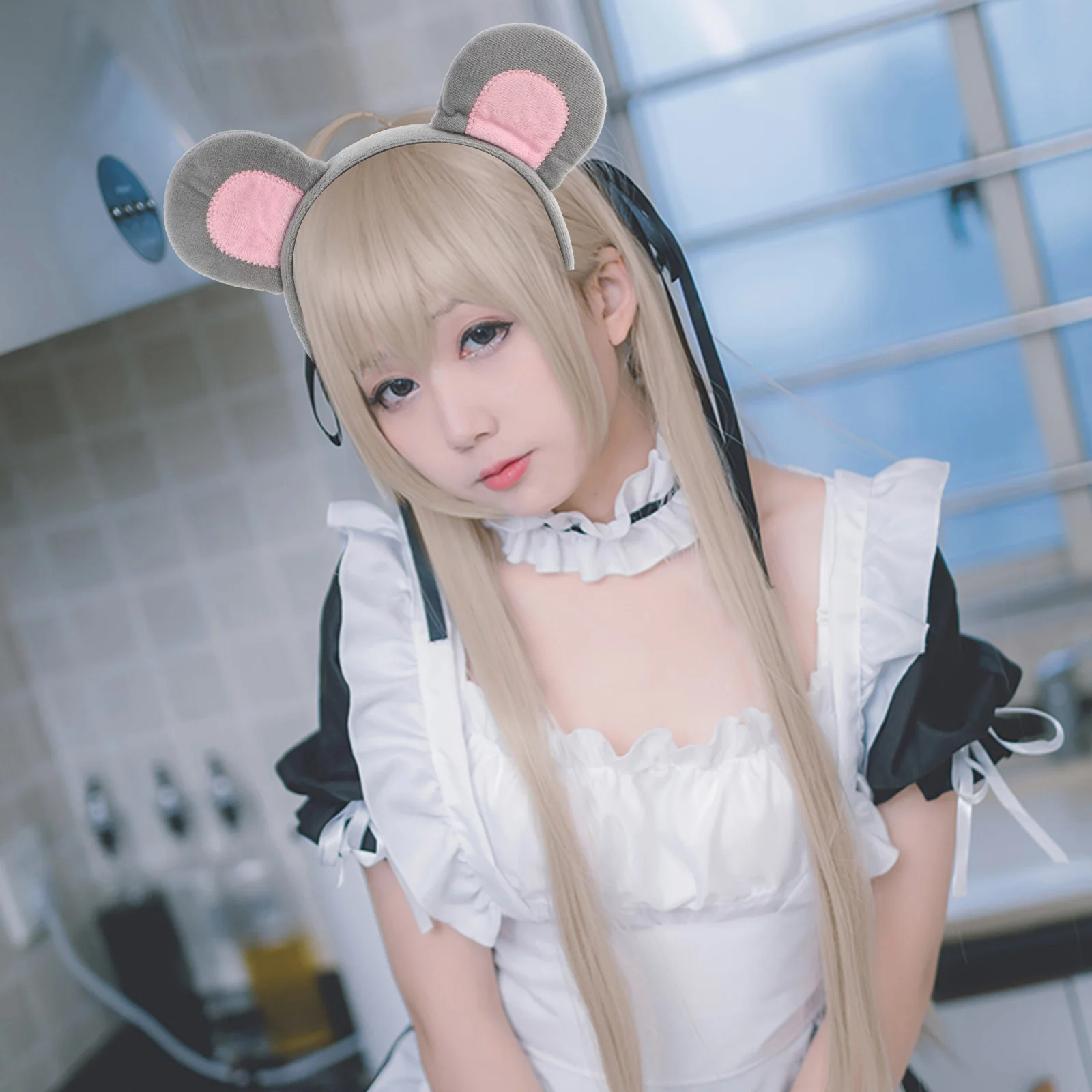 Opaska na głowę z uszami zwierząt, ogonem i muszką, zestaw kostiumu myszki dla dzieci, przebranie na Halloween, urodziny, akcesorium na imprezę.