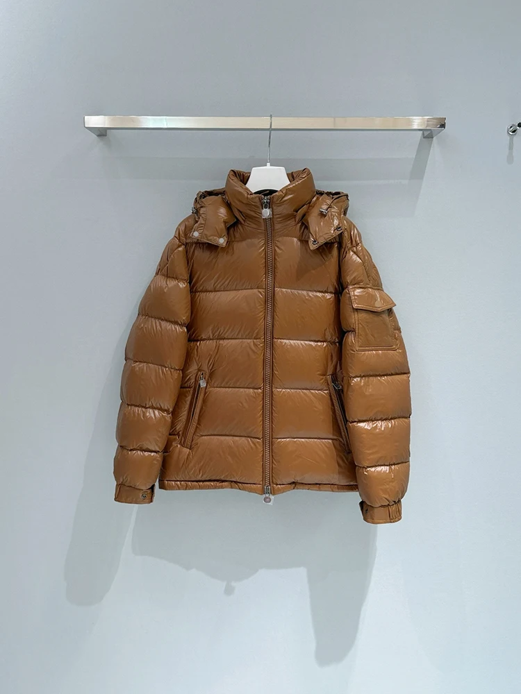 

Новая осенне-зимняя модель: женский пуховик с капюшоном, однотонный, на молнии, из кашемира, модный пуховик.