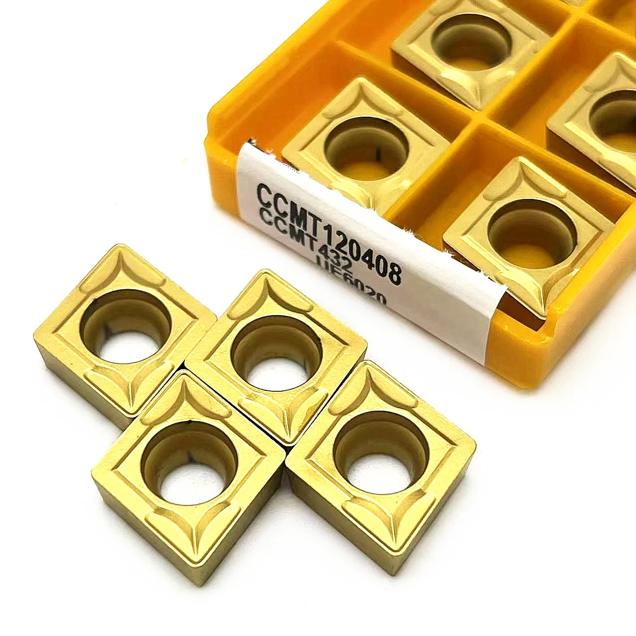 แผ่นใบมีด10ชิ้นสำหรับ US735 UE6020คาร์ไบด์แทรก mesin bubut CNC CCMT120408 VP15TF MA