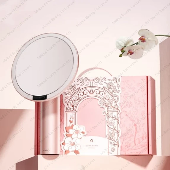 

Зеркало для макияжа с лампой, светодиодная заполняющая лампа, интеллектуальное, удобное, высокое разрешение, садовая подарочная коробка Qimeng, портативное зеркало O2