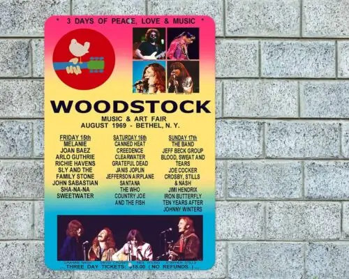 Woodstock Sign Aluminum Metal 8