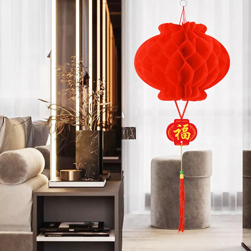 10 Chiếc Có Thể Gập Lại Truyền Thống Trung Hoa Đỏ Đèn Lồng Giấy Cho Trung Quốc Năm 2023 Trang Trí Năm Mới Treo Chống Nước Lễ Hội Đèn Lồng