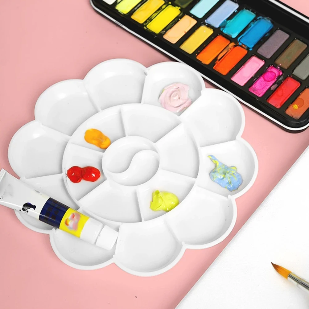 

12Pcs Plastic Pigment Trays Portable Painting Palette For Kids Amateurs Professional Artists