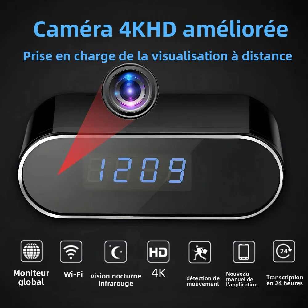 Nouvelle Mini caméra WiFi 4KHD pour une clarté améliorée, Vision nocturne infrarouge, visualisation à distance, détection de mouvement, Mini caméra sans fil