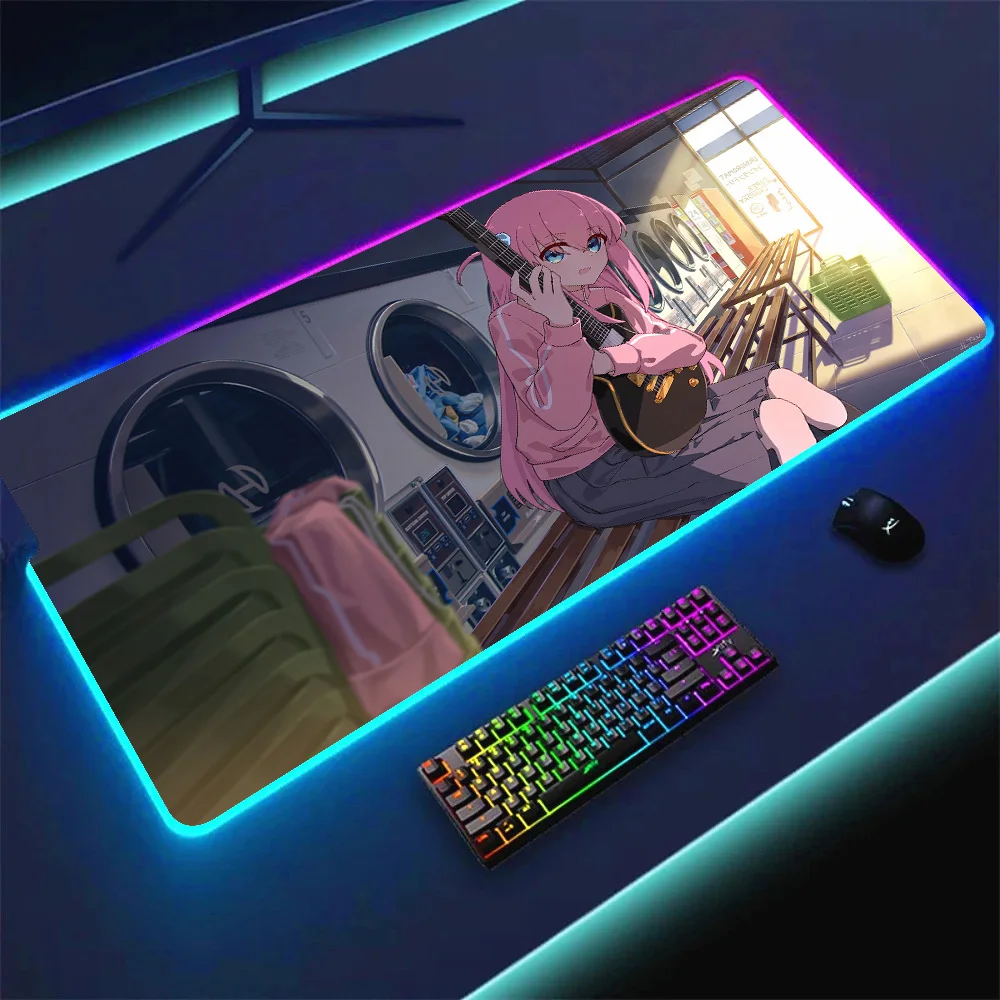 bochi the rock Large RGB Mouse Pad teclado Mousepad LED Mouse Mat Rubber Desk Mat DeskPad RGB Keyboard Mats XXL 40x90cm Mousepad