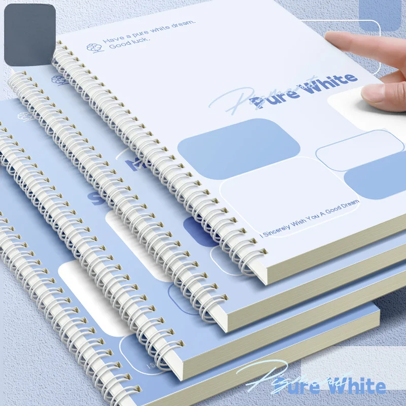 A5 Coil Notebook Simple Blue Notebook Cute Coil Notebook Big Book notebooks for students